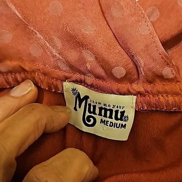 Show Me Your Mumu Arlene Dress Sangria Silky Dots Print Midi High Waist … - Picture 10 of 12